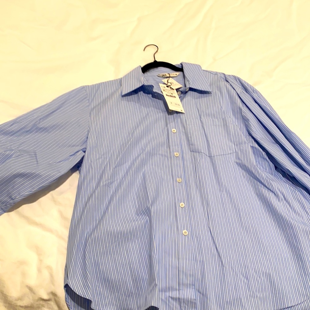 Blue shirt with buttons